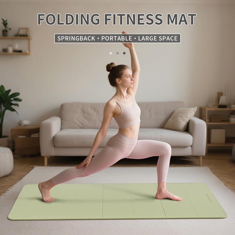 wohao 7-Fold Yoga Mat 70"x24" - 1/2 Inch Thick Folding Exercise Mat, Compact Non-Slip TPE Mat for Travel, Storage, Yoga & Home Gym, Lightweight & Portable - Image 2